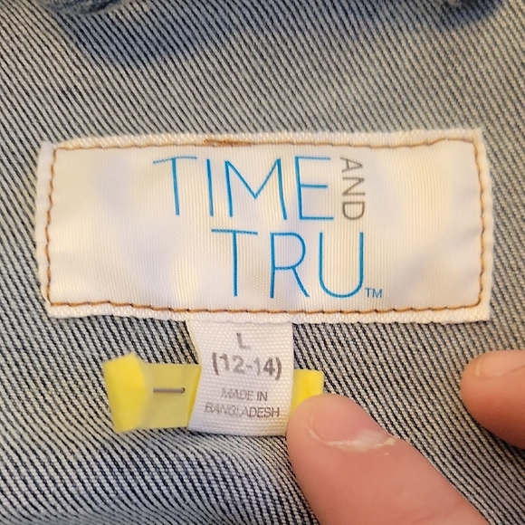 Time and Tru Size 12-14 (Girl) Kids Blue Jean Jacket - Picture 2 of 12